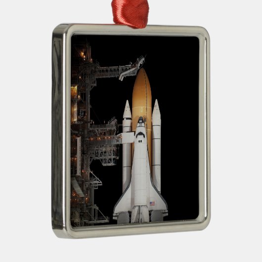 Das Space Shuttle Atlantis steht bereit Silbernes Ornament (Rechts)