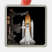 Das Space Shuttle Atlantis steht bereit Silbernes Ornament (Vorne)