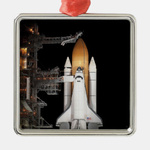 Das Space Shuttle Atlantis steht bereit Silbernes Ornament