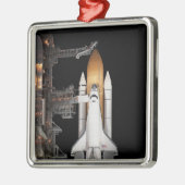 Das Space Shuttle Atlantis steht bereit Silbernes Ornament (Links)