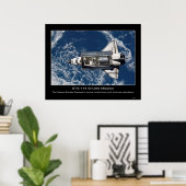 Das Space Shuttle Discovery-Treffen und das Andock Poster (Heimbüro)
