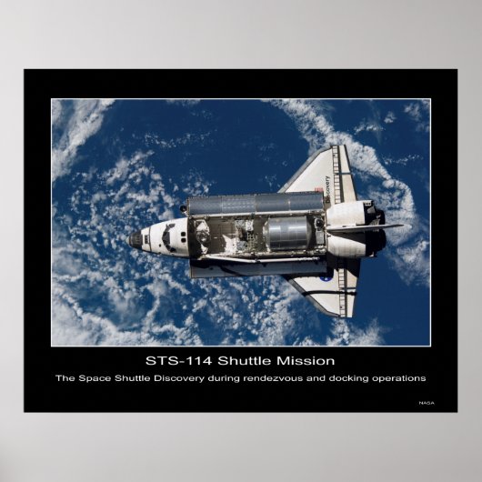 Das Space Shuttle Discovery-Treffen und das Andock Poster (Vorne)