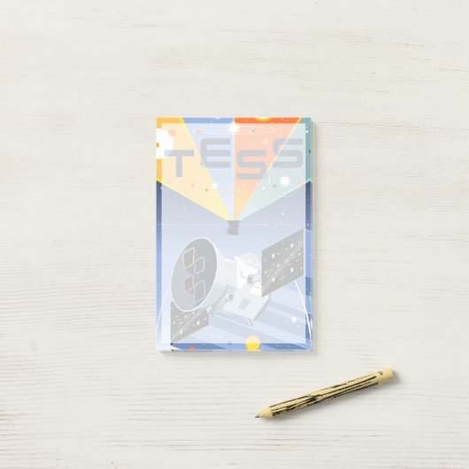 Das Space Telescope Poster. Post-it Klebezettel (Auf Schreibtisch)