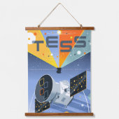 Das Space Telescope Poster. Wandteppich Mit Holzrahmen (Vorderseite)