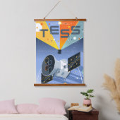 Das Space Telescope Poster. Wandteppich Mit Holzrahmen (Schlafzimmer)
