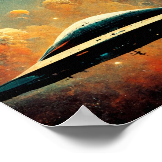 Das Spaceport SciFi Art Poster (Ecke)