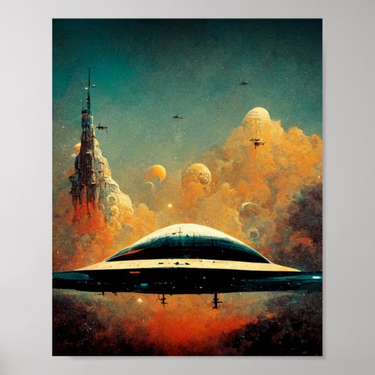 Das Spaceport SciFi Art Poster (Vorne)