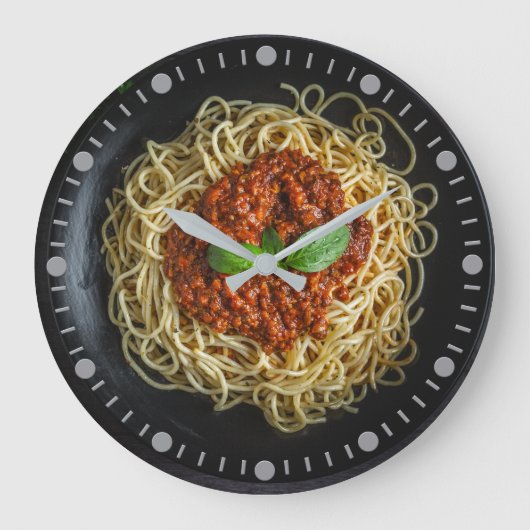 Das Spaghetti Träger Top Große Wanduhr (Vorderseite)