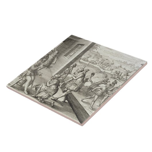 Das spanische Gefangennahmen-Fort Caroline, 1565, Fliese (Seite)