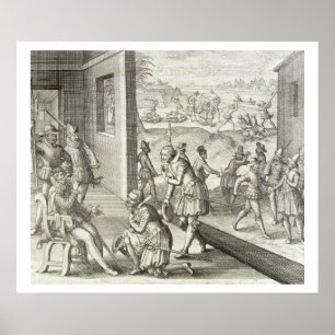 Das spanische Gefangennahmen-Fort Caroline, 1565, Poster