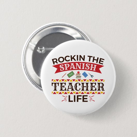 Das Spanischen Lehrerleben Button (Vorne & Hinten)