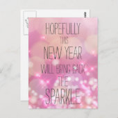 Das Sparkle zurückbringen - Pink Bokeh Neujahr Postkarte (Vorne/Hinten)