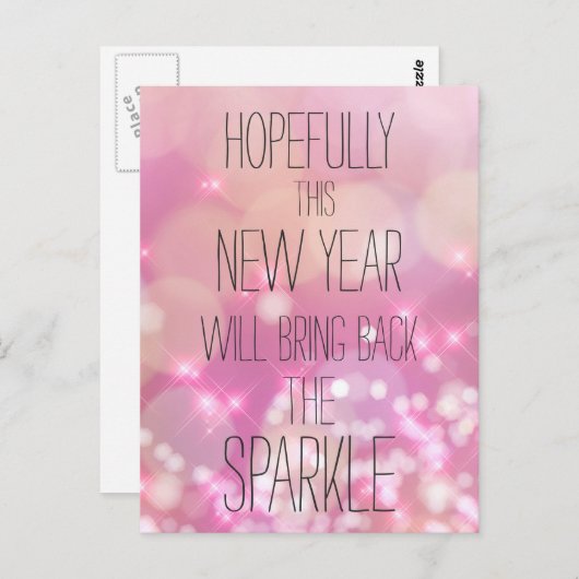 Das Sparkle zurückbringen - Pink Bokeh Neujahr Postkarte (Vorne/Hinten)