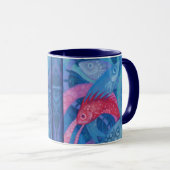 Das Spawnschen, der Fisch, Rosa und Blau, das Unte Tasse (VorderseiteRechts)