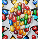 Das Spektrum der Süße: Geleebohnen in Technicolor Duschvorhang (Vorderseite)