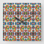 Das Spektrum der Süße: Geleebohnen in Technicolor Quadratische Wanduhr (Vorderseite)