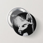 Das Sphynx Cat Hairless Kitty Pet Portrait Art Button (Vorne & Hinten)
