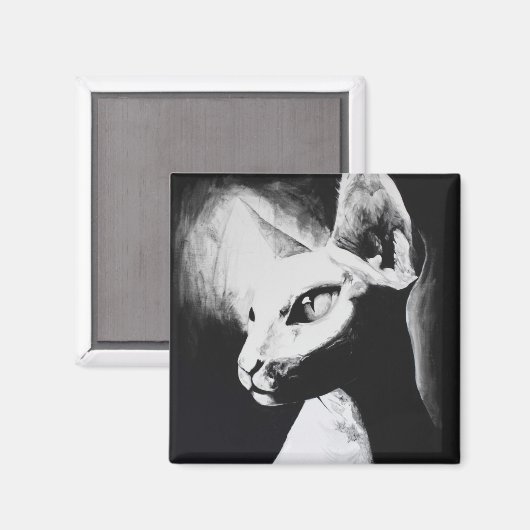 Das Sphynx Cat Original Art Magnet (Vorderseite/Rückseite)