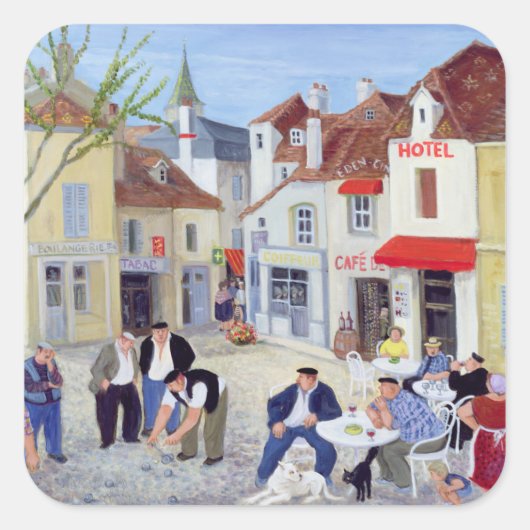 Das Spiel Burgund Quadratischer Aufkleber (Vorderseite)