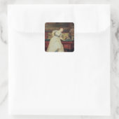 Das Spiel der Billard, 19. Jahrhundert Quadratischer Aufkleber (Tasche)