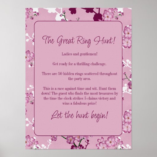 Das Spiel der Großen Ringjagd - Blüten der rosa Ki Poster (Vorne)