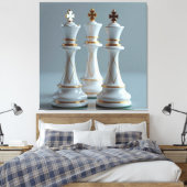 Das Spiel der Könige – Schach Leinwanddruck (Insitu (Schlafzimmer))