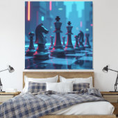 Das Spiel der Könige – Schach Leinwanddruck (Insitu (Schlafzimmer))