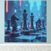 Das Spiel der Könige – Schach Leinwanddruck (Insitu (Holzboden))