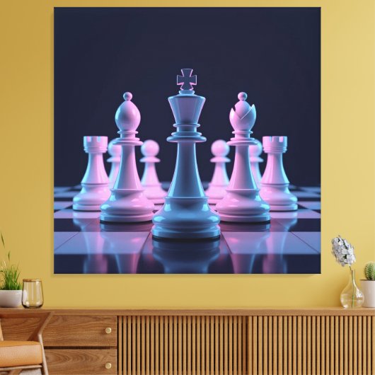 Das Spiel der Könige – Schach Leinwanddruck (Insitu (Wohnzimmer))