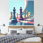 Das Spiel der Könige – Schach Leinwanddruck (Insitu (Schlafzimmer))