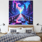 Das Spiel der Könige – Schach Leinwanddruck (Insitu (Schlafzimmer))