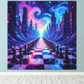 Das Spiel der Könige – Schach Leinwanddruck (Insitu (Holzboden))