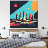 Das Spiel der Könige – Schach Leinwanddruck (Insitu (Schlafzimmer))