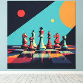 Das Spiel der Könige – Schach Leinwanddruck (Insitu (Holzboden))