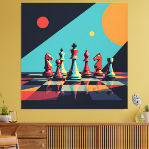 Das Spiel der Könige – Schach Leinwanddruck