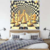 Das Spiel der Könige – Schach Leinwanddruck (Insitu (Schlafzimmer))