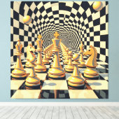 Das Spiel der Könige – Schach Leinwanddruck (Insitu (Holzboden))