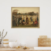 Das Spiel des Rasen-Tennis der Frauen aus dem 19.  Poster (Küche)