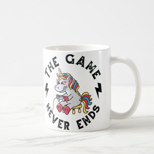 Das Spiel endet nie für Unicorns Kaffeetasse (Rechts)