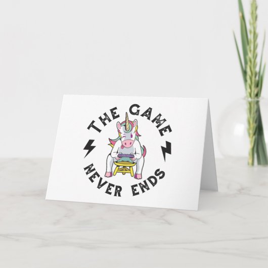 Das Spiel endet nie für Unicorns Karte (Vorderseite)