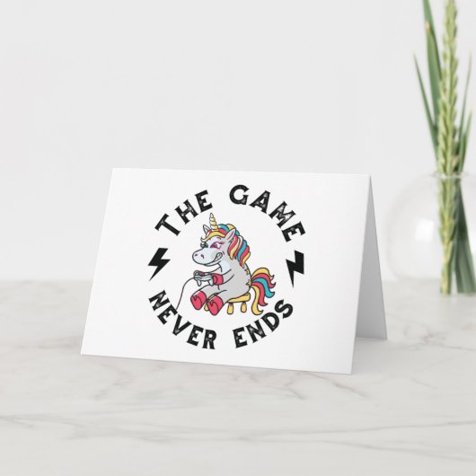 Das Spiel endet nie für Unicorns Karte (Vorderseite)