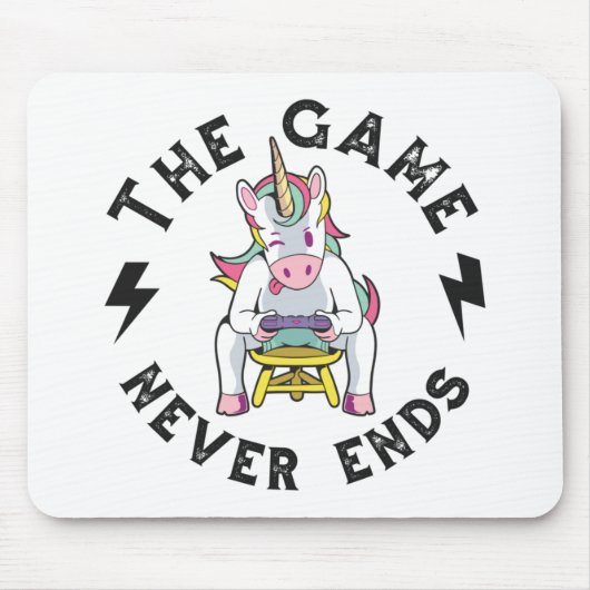 Das Spiel endet nie für Unicorns Mousepad (Vorne)