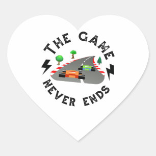 Das Spiel endet nie Herz-Aufkleber