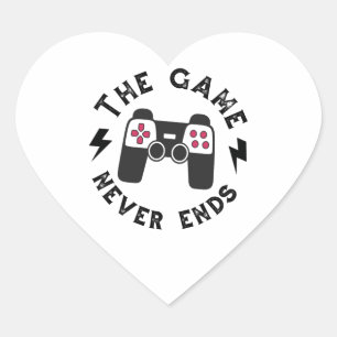 Das Spiel endet nie Herz-Aufkleber