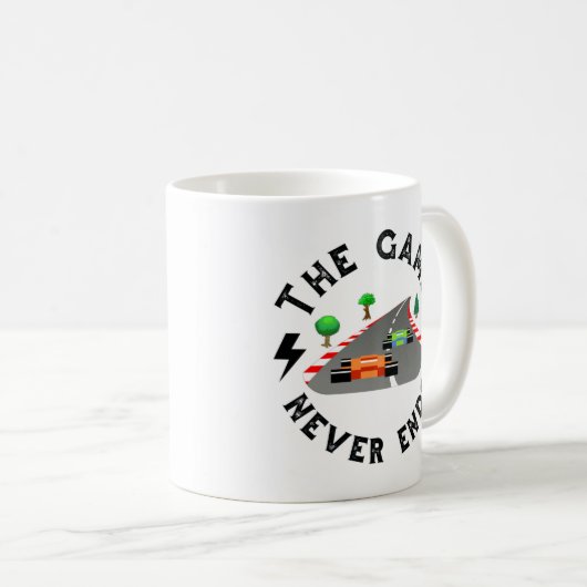 Das Spiel endet nie Kaffeetasse (VorderseiteRechts)