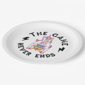 Das Spiel endet nie Pappteller (Schrägansicht)