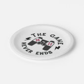 Das Spiel endet nie Pappteller (Schrägansicht)