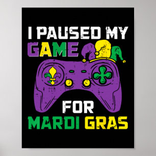 Das Spiel für Mardi Gras Video Game Control unterb Poster