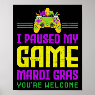 Das Spiel für Mardi Gras Video Game Control unterb Poster