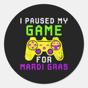 Das Spiel für Mardi Gras Video Game Control unterb Runder Aufkleber